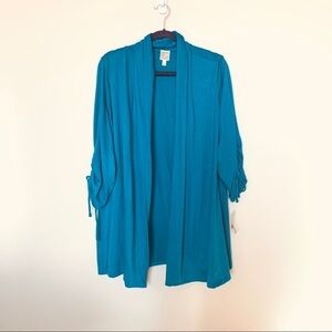 NWT Cardigan Sweater Azure Blue Open Front by JM Collection Womens Plus 3X